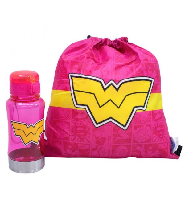 Garrafa 450ml + Mochila Mulher-Maravilha